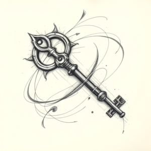 Pencil Sketch Key Tattoo