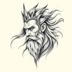 Pencil Sketch King Tattoo