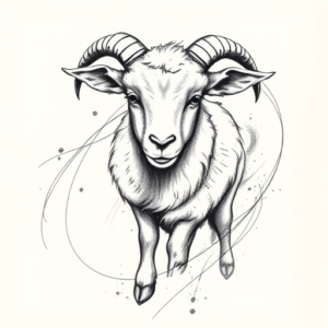 Pencil Sketch Lamb Tattoo