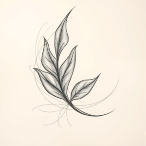 Pencil Sketch Leaf Tattoo
