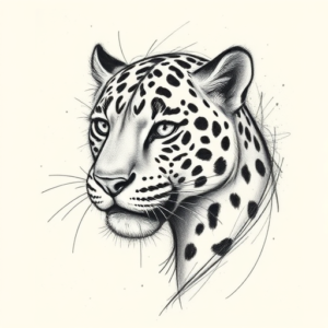 Pencil Sketch Leopard Tattoo