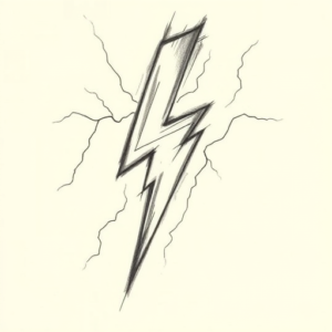 Pencil Sketch Lightning Tattoo