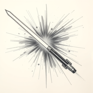 Pencil Sketch Lightsaber Tattoo