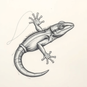 Pencil Sketch Lizard Tattoo