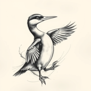 Pencil Sketch Loon Tattoo