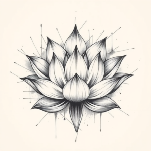 Pencil Sketch Lotus Tattoo