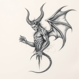 Pencil Sketch Lucifer Tattoo