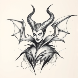 Pencil Sketch Maleficent Tattoo