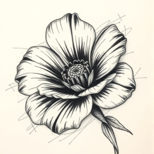 Pencil Sketch Marigold Tattoo