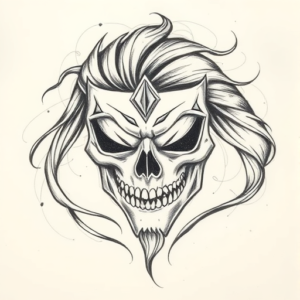 Pencil Sketch Mask Tattoo