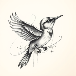 Pencil Sketch Mockingbird Tattoo