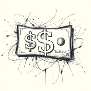 Pencil Sketch Money Tattoo