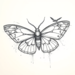 Pencil Sketch Moth Tattoo