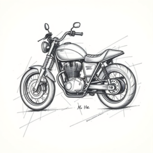 Pencil Sketch Motorcycle Tattoo