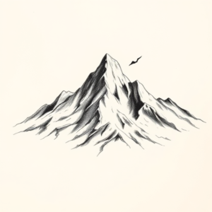 Pencil Sketch Mountain Tattoo