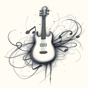 Pencil Sketch Music Tattoo