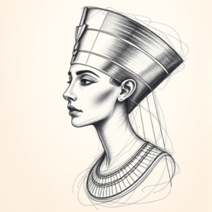 Pencil Sketch Nefertiti Tattoo