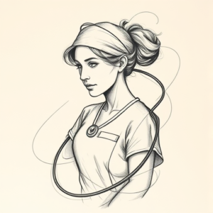Pencil Sketch Nurse Tattoo