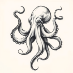 Pencil Sketch Octopus Tattoo