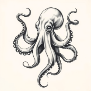 Pencil Sketch Octopus Tattoo
