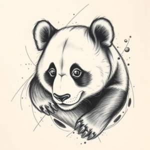 Pencil Sketch Panda Tattoo