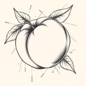 Pencil Sketch Peach Tattoo