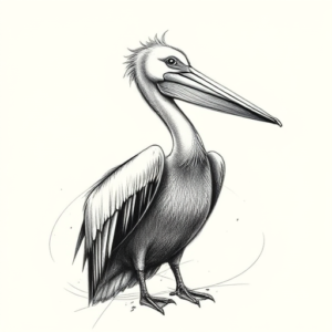 Pencil Sketch Pelican Tattoo