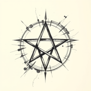 Pencil Sketch Pentagram Tattoo