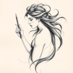 Pencil Sketch Persephone Tattoo