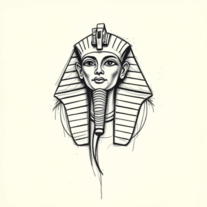 Pencil Sketch Pharaoh Tattoo