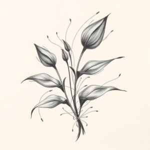 Pencil Sketch Plant Tattoo