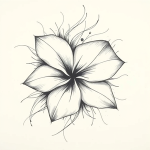Pencil Sketch Plumeria Tattoo