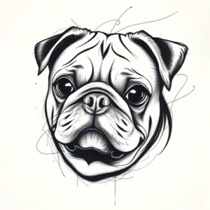 Pencil Sketch Pug Tattoo