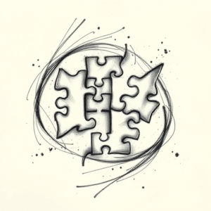 Pencil Sketch Puzzle Tattoo