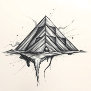 Pencil Sketch Pyramid Tattoo