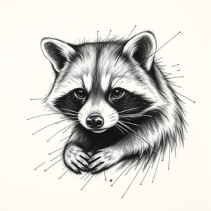 Pencil Sketch Raccoon Tattoo