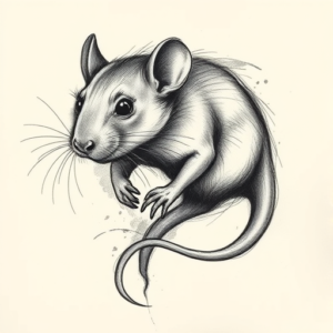 Pencil Sketch Rat Tattoo