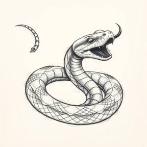 Pencil Sketch Rattlesnake Tattoo