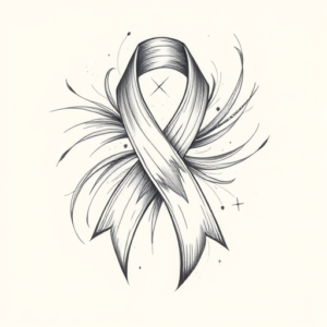 Pencil Sketch Ribbon Tattoo