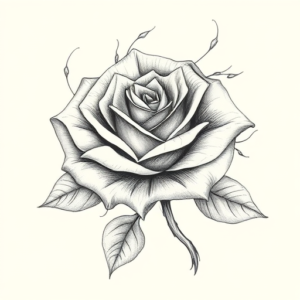 Pencil Sketch Rose Tattoo