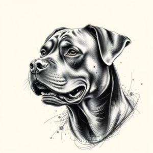 Pencil Sketch Rottweiler Tattoo