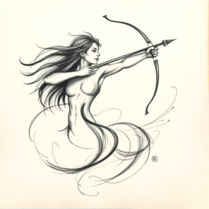 Pencil Sketch Sagittarius Tattoo