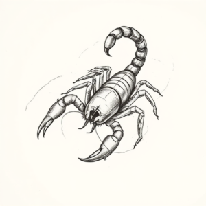 Pencil Sketch Scorpion Tattoo