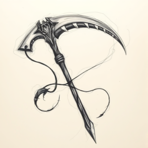 Pencil Sketch Scythe Tattoo