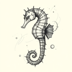 Pencil Sketch Seahorse Tattoo