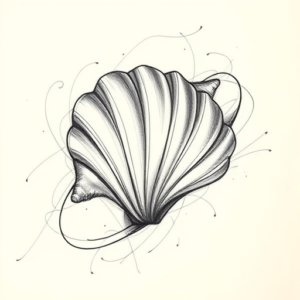 Pencil Sketch Seashell Tattoo