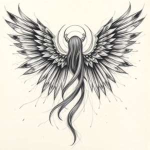 Pencil Sketch Seraphim Tattoo