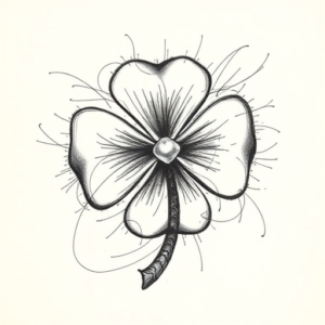 Pencil Sketch Shamrock Tattoo