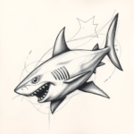 Pencil Sketch Shark Tattoo