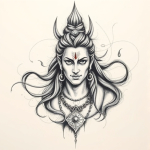 Pencil Sketch Shiva Tattoo